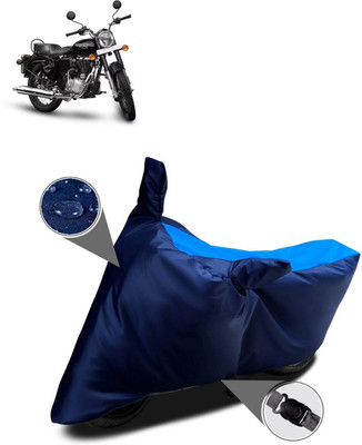 GOSHIV-car and bike accessories Waterproof Two Wheeler Cover for Royal Enfield(Bullet 350 New BS6, Blue)