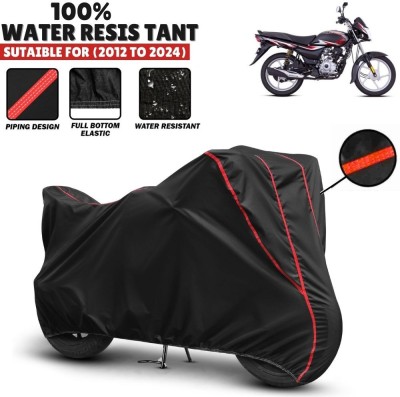 Mwiss Waterproof Two Wheeler Cover for Bajaj(Platina 100, Black, Red)