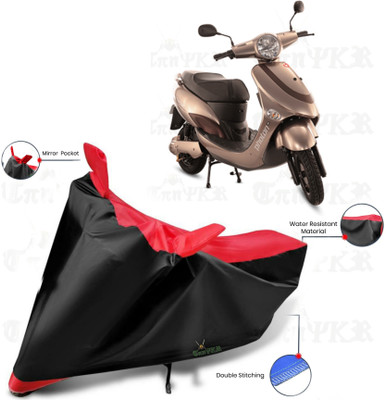 sowelar Waterproof Two Wheeler Cover for Hero Electric(Electric Photon, Red, Black)