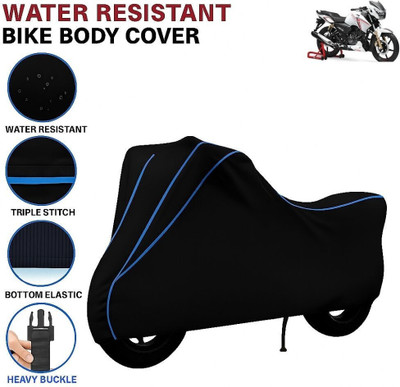 BigFly Waterproof Two Wheeler Cover for TVS(Apache RTR 180, Black, Blue)