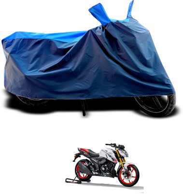 CODOKI Waterproof Two Wheeler Cover for TVS(Apache RTR 160 4V, Black, Blue)