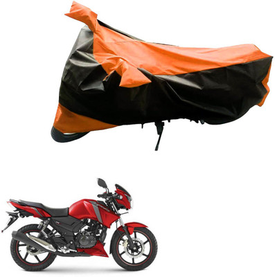 Mdstar Waterproof Two Wheeler Cover for TVS(Apache RTR 160, Black, Orange)