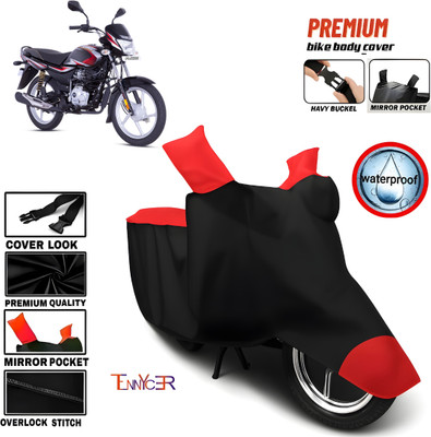 TENNYCER Waterproof Two Wheeler Cover for Bajaj(Platina, Black, Red)