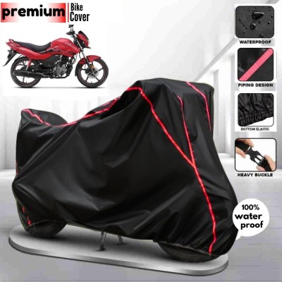 BOTAUTO Waterproof Two Wheeler Cover for Hero(Passion Xpro, Black, Red)