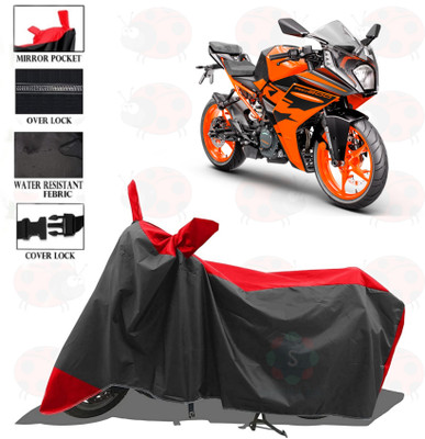 sowelar Waterproof Two Wheeler Cover for KTM(RC 200 BS6, Red, Black)