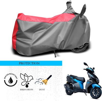 ANTHUB Waterproof Two Wheeler Cover for TVS(NTORQ, Grey, Red)