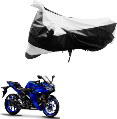 Mdstar Waterproof Two Wheeler Cover for Yamaha(Black, Silver)