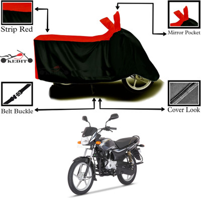 SK AUTO Waterproof Two Wheeler Cover for Bajaj(Platina 110, Red, Black)