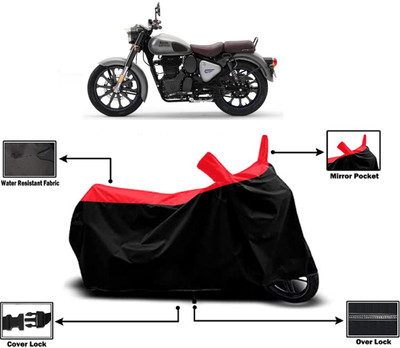 Amexride Two Wheeler Cover for Royal Enfield(Classic Gunmetal, Red)