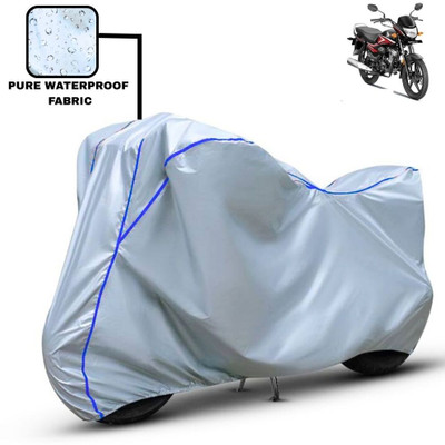 Delphinium Waterproof Two Wheeler Cover for Honda(CB Shine, Silver, Blue)