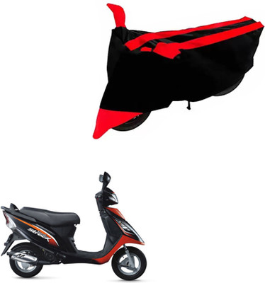 DeepShakshi AUTOMOTIVE Two Wheeler Cover for TVS(Scooty Streak, Black, Red)