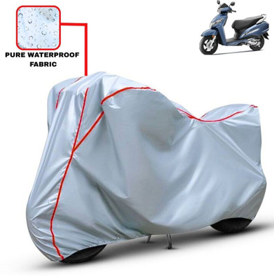 Delphinium Waterproof Two Wheeler Cover for Honda(Activa 125, Silver, Red)