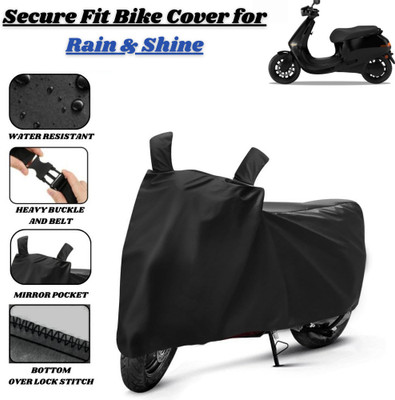 Delphinium Waterproof Two Wheeler Cover for Ola(Electric, Black)