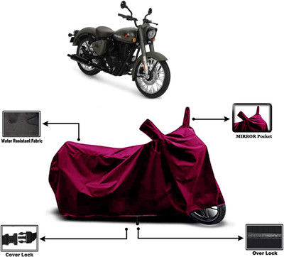 Amexride Two Wheeler Cover for Royal Enfield(350, Maroon)