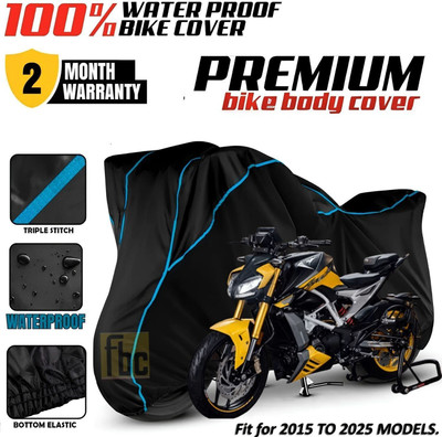 FBC Waterproof Two Wheeler Cover for TVS(Apache RTR 310 BS6, Black, Blue)