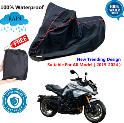 OliverX Waterproof Two Wheeler Cover for Suzuki(Katana, Black, Red)