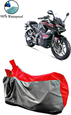 APNEK Waterproof Two Wheeler Cover for Bajaj(Pulsar RS 200, Grey, Red)