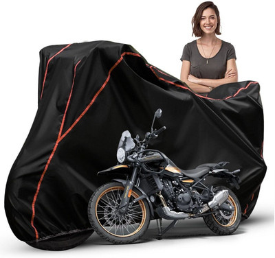 Car Styling Waterproof Two Wheeler Cover for Royal Enfield(Himalayan 450, Black, Red, Multicolor)