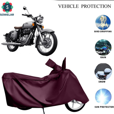 sowelar Waterproof Two Wheeler Cover for Royal Enfield(Bullet 350, Maroon)