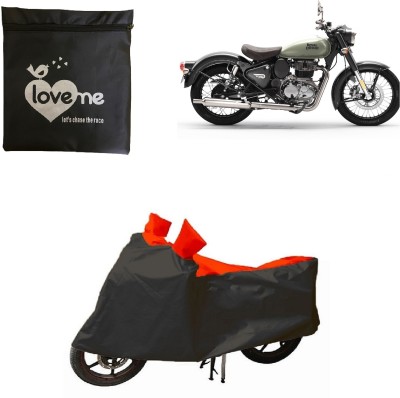 Love Me Two Wheeler Cover for Royal Enfield(Classic 350, Red, Black)