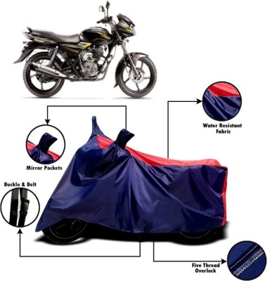 DeepShakshi AUTOMOTIVE Two Wheeler Cover for Bajaj(Discover 100 DTS-i, Red, Blue)