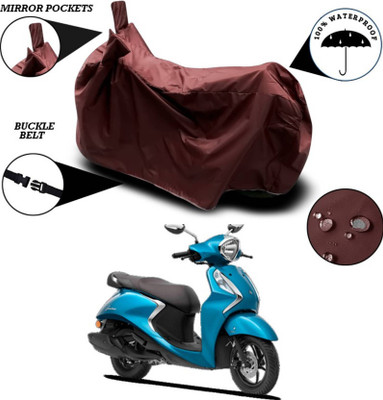 KEDIT Two Wheeler Cover for Yamaha(Fascino, Maroon)