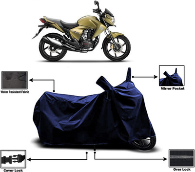 Amexride Two Wheeler Cover for Honda(Unicorn Dazzler, Blue)