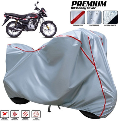 xodi Waterproof Two Wheeler Cover for Bajaj(Platina 125, Silver, Red, Multicolor)