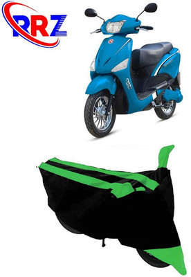 RRZ Waterproof Two Wheeler Cover for Hero Electric(Electric Optima, Black, Green)