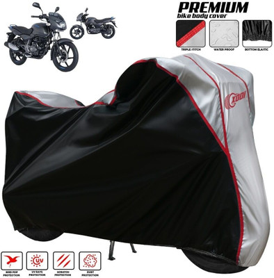xodi Waterproof Two Wheeler Cover for Bajaj(Pulsar 125, Silver, Black)