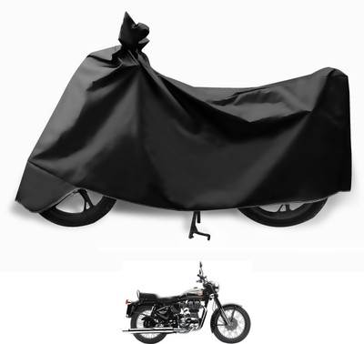 MOCKHE Two Wheeler Cover for Royal Enfield(Bullet 350, Black)