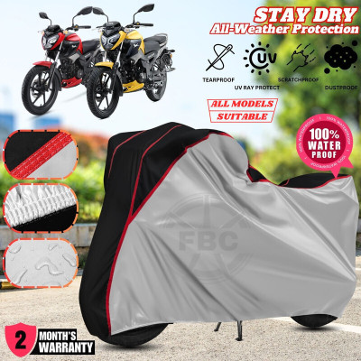 AUTOCAD Waterproof Two Wheeler Cover for TVS(Raider, Silver, Black)