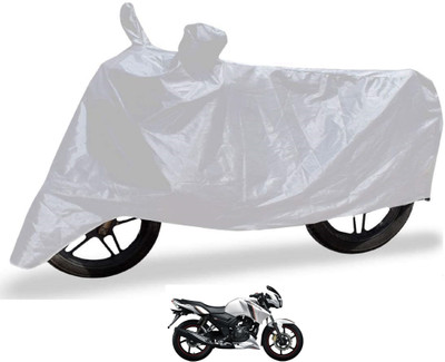 Auto Hub Waterproof Two Wheeler Cover for TVS(Apache RTR 160, Silver)