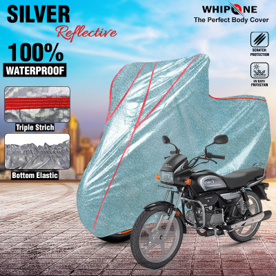 Whipone Waterproof Two Wheeler Cover for Hero(Splendor Plus, Silver)
