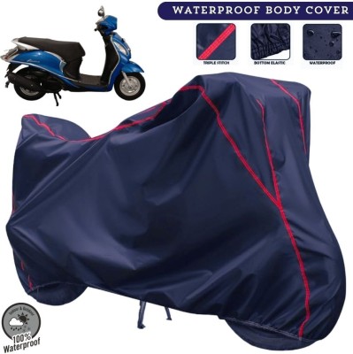 MADAFIYA Two Wheeler Cover for Yamaha(Fascino, Blue, Red)