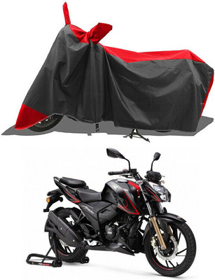 Mdstar Waterproof Two Wheeler Cover for TVS(Apache RTR 160 4V, Black, Red)