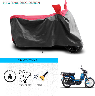ANTHUB Waterproof Two Wheeler Cover for TVS(XL 100, Grey, Red)