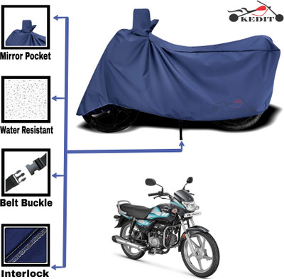 AASHTIK MART Two Wheeler Cover for Hero(HF Deluxe, Blue)