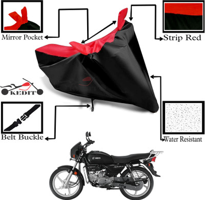 KEDIT Two Wheeler Cover for Hero(Splendor, Red, Black)