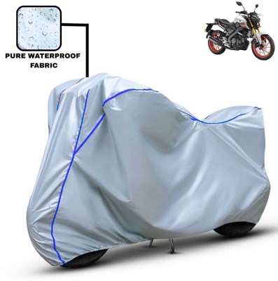 Delphinium Waterproof Two Wheeler Cover for Yamaha(MT 15, Silver, Blue)