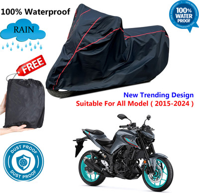 OliverX Waterproof Two Wheeler Cover for Yamaha(MT-03, Black, Red)