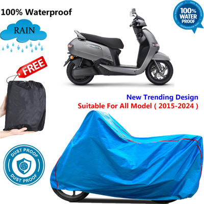 OliverX Waterproof Two Wheeler Cover for TVS(iQube Electric, Blue)
