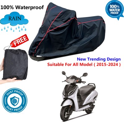 AUTOCAD Waterproof Two Wheeler Cover for Honda(Activa 5G, Black, Red)