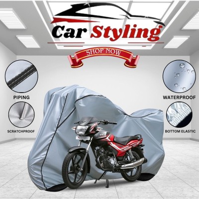 Car Styling Waterproof Two Wheeler Cover for TVS(Star City Plus BS6, Silver, Black)