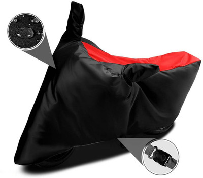 THE AACRC Waterproof Two Wheeler Cover for Piaggio(Vespa LX, Black, Red)