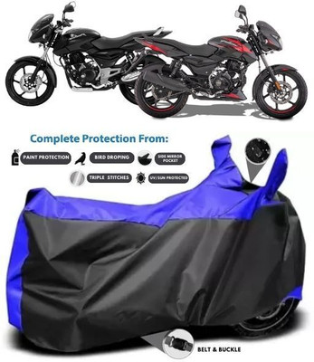 MADAFIYA Two Wheeler Cover for Bajaj(Pulsar, Black, Blue)