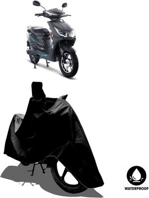 Amexride Waterproof Two Wheeler Cover for Hero Electric(Motocorp Electric Atria, Black)