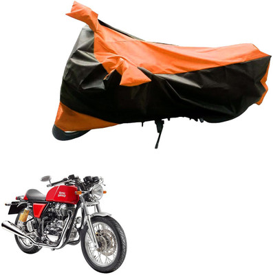 Mdstar Waterproof Two Wheeler Cover for Royal Enfield(Continental GT, Black, Orange)