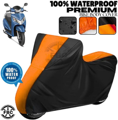 OliverX Waterproof Two Wheeler Cover for Honda(Activa 125, Black, Orange)