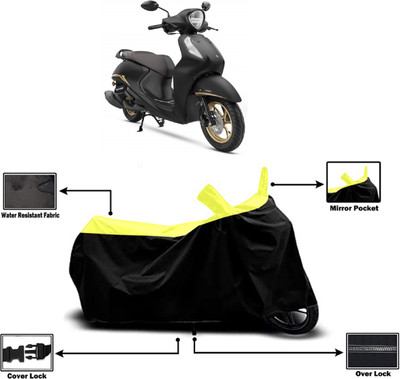 Amexride Two Wheeler Cover for Yamaha(Fascino 125 FI, Yellow)